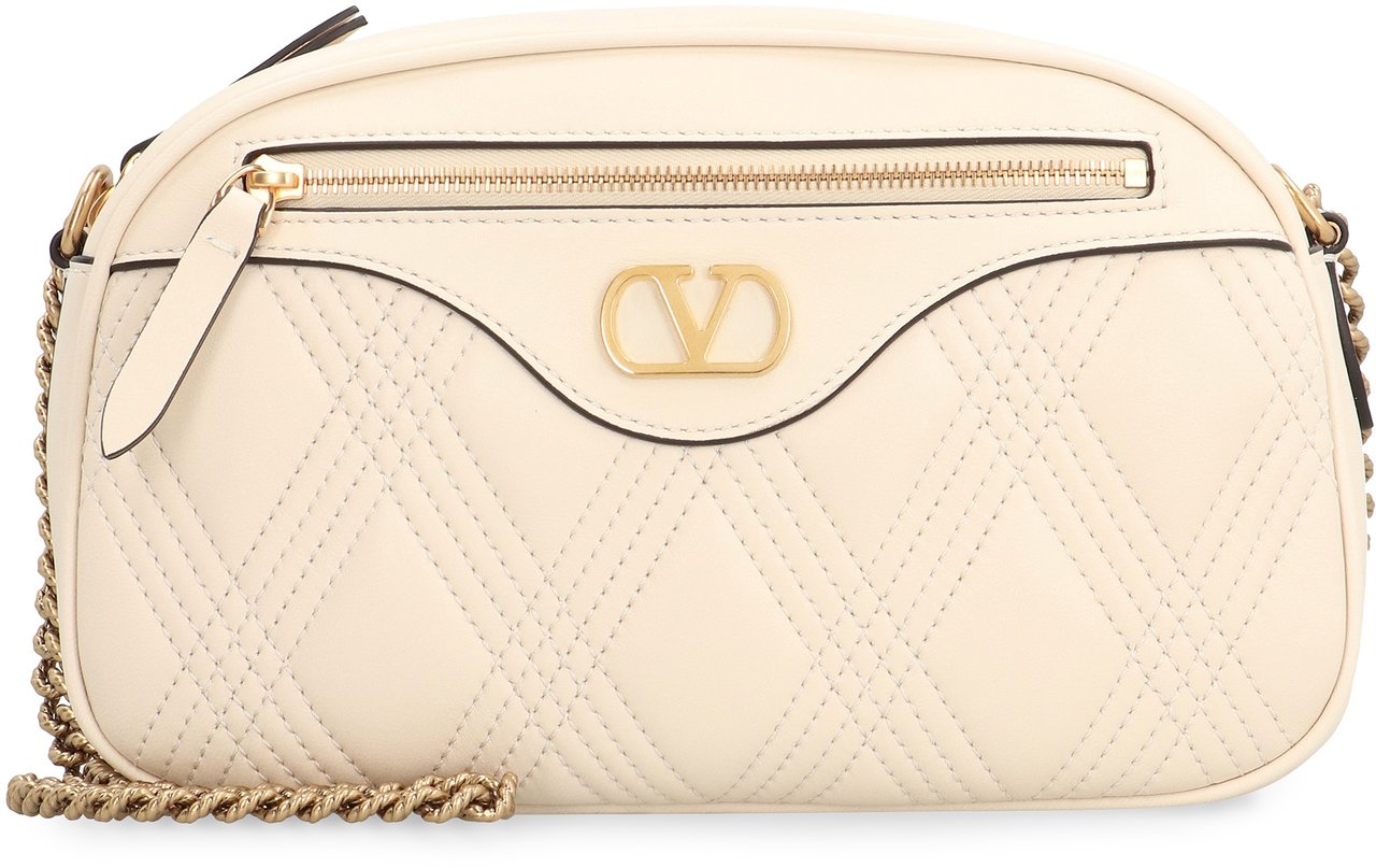 Valentino Quiltie 67 leather shoulder bag Wit