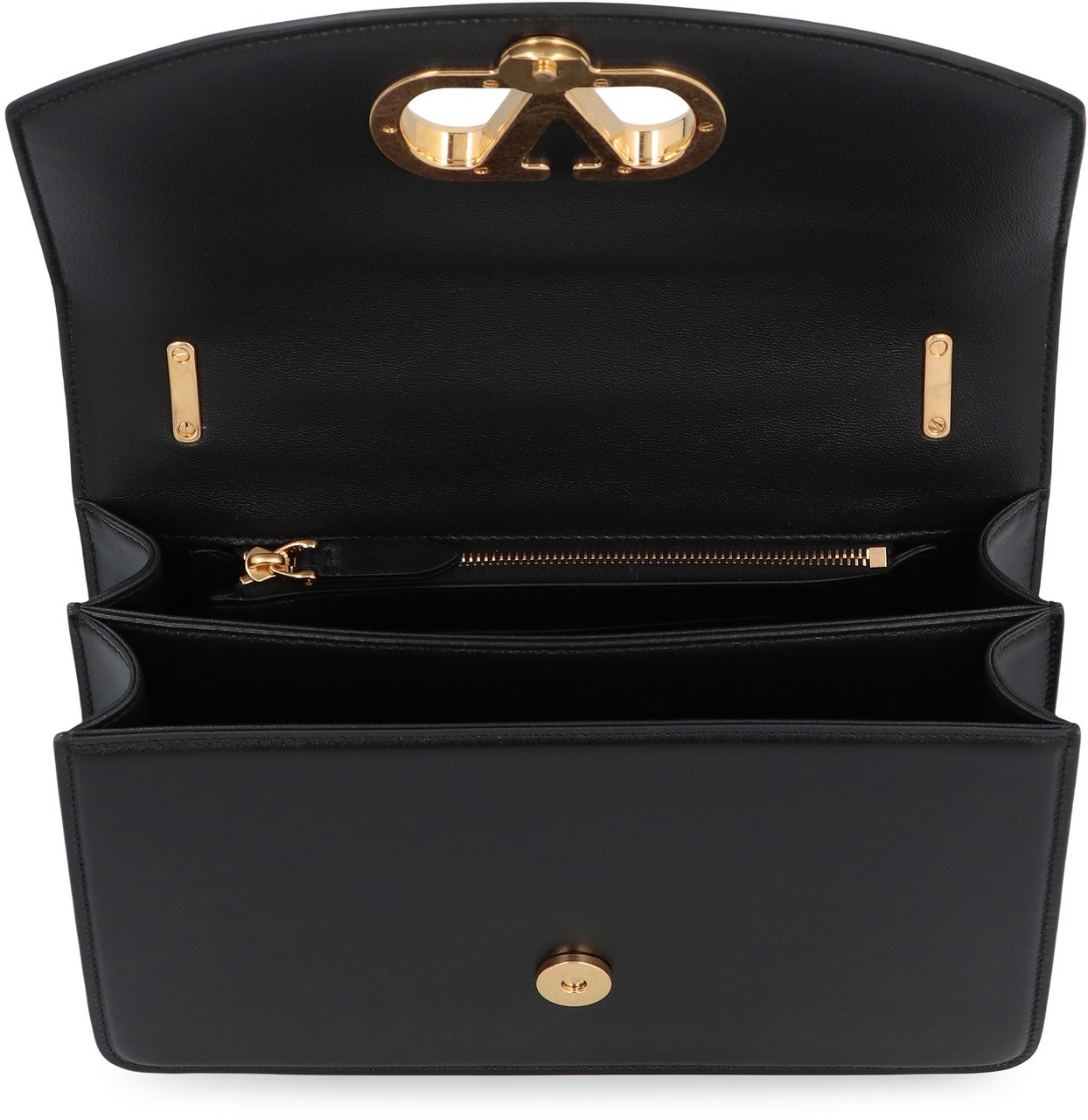 Valentino Vain leather shoulder bag Zwart