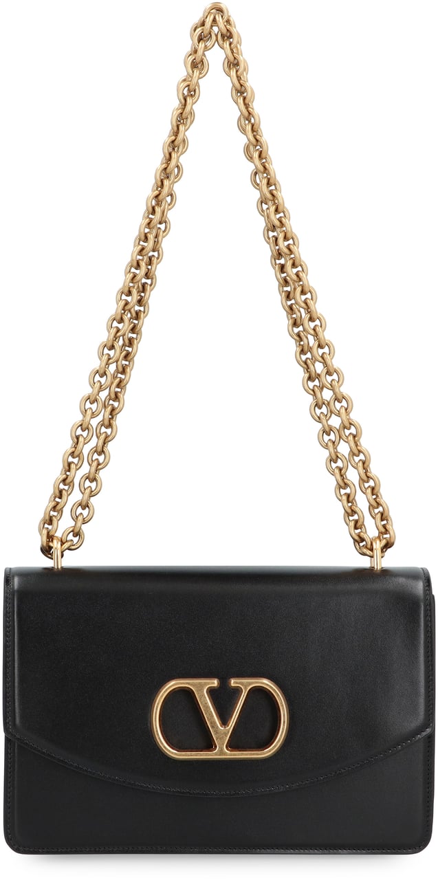 Valentino Vain leather shoulder bag Zwart