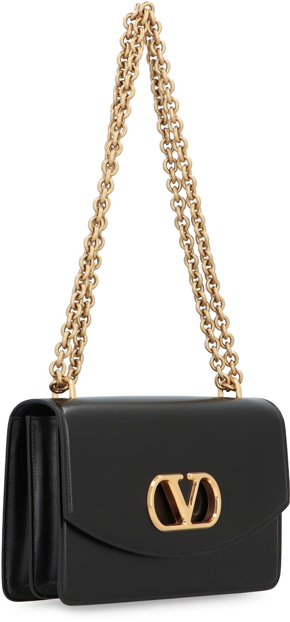 Valentino Vain leather shoulder bag Zwart