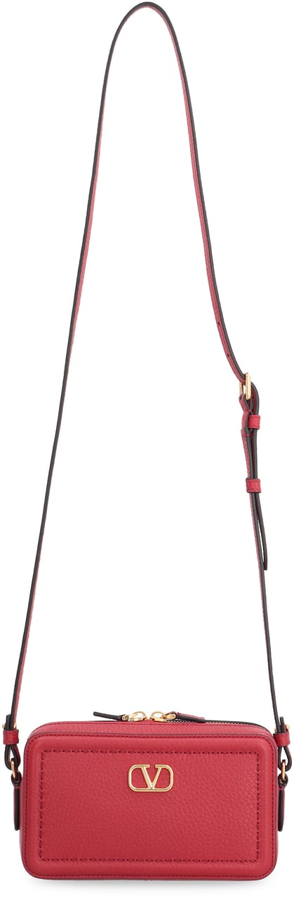 Valentino Alltime Leather mini crossbody bag Rood