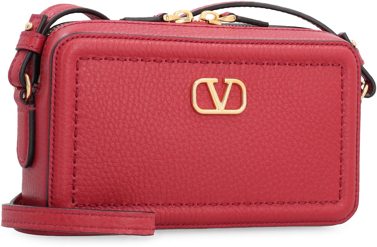 Valentino Alltime Leather mini crossbody bag Rood