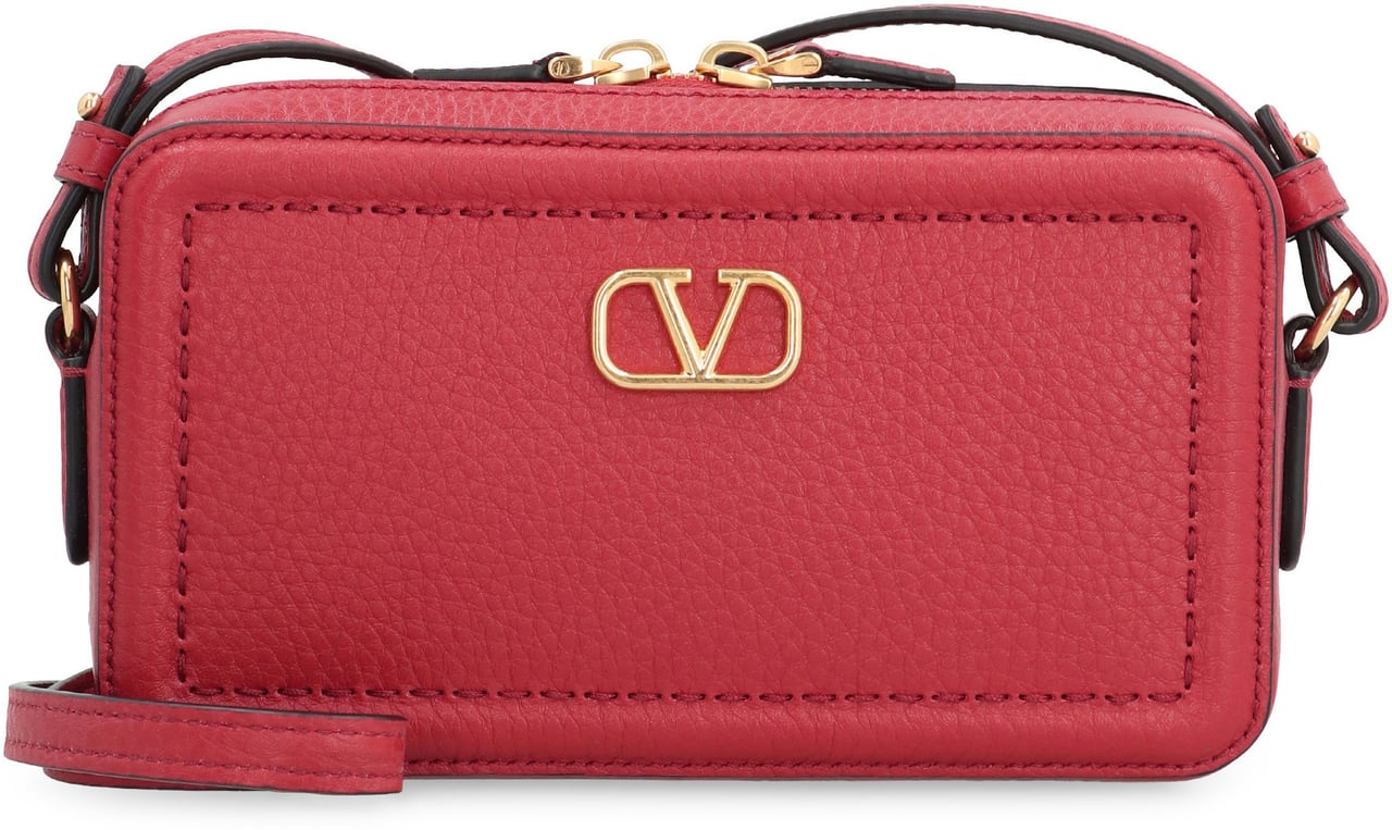 Valentino Alltime Leather mini crossbody bag Rood