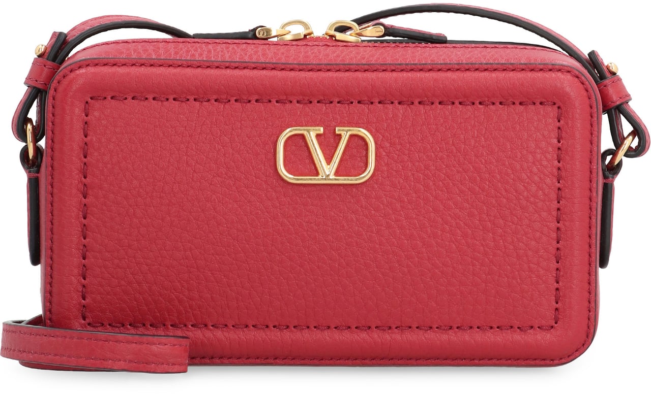 Valentino Alltime Leather mini crossbody bag Rood