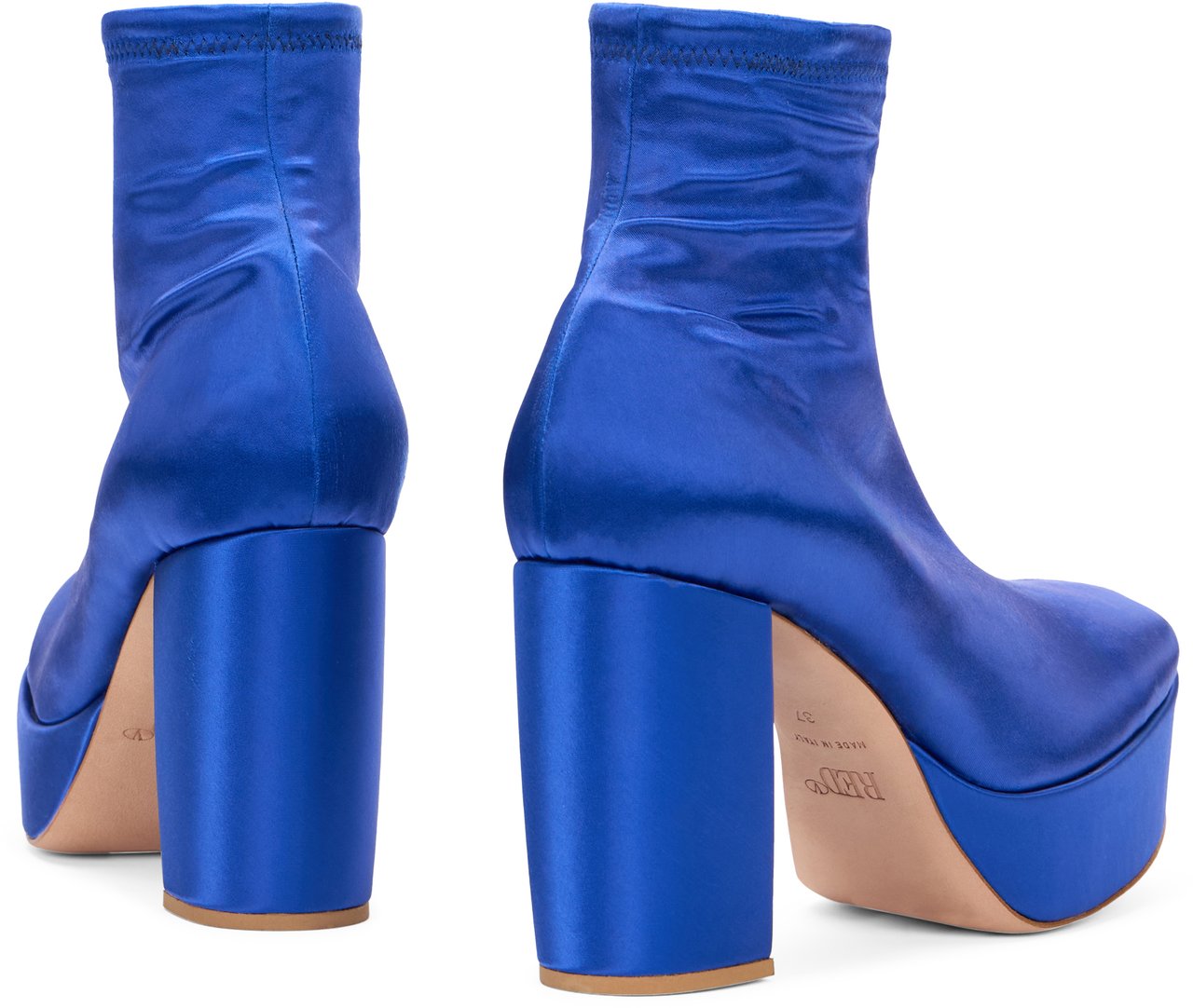 Valentino Blue ankle boots with high heel, elegant and chic. Blauw