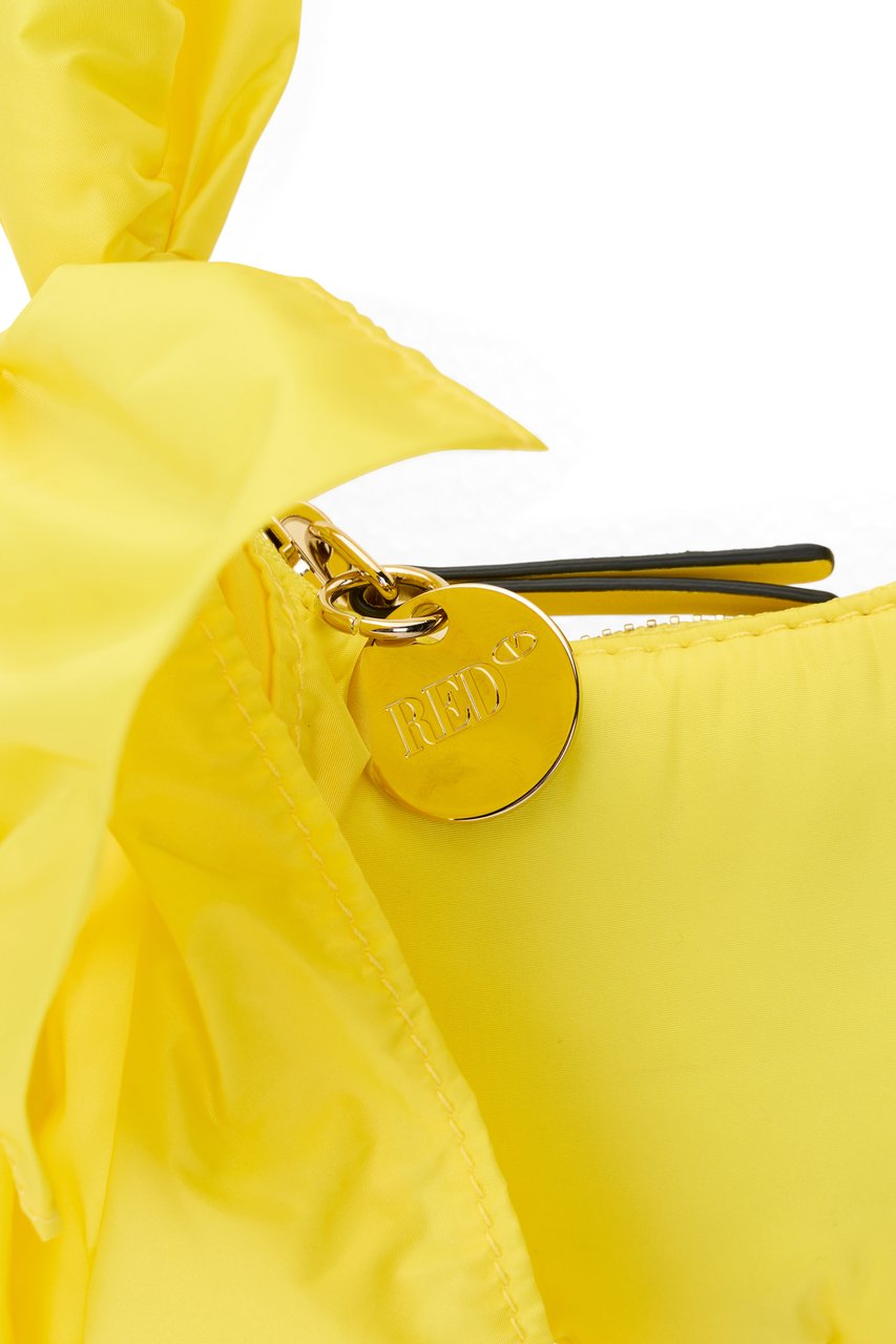 Valentino Elegant small yellow pouch with decorative bow. Geel