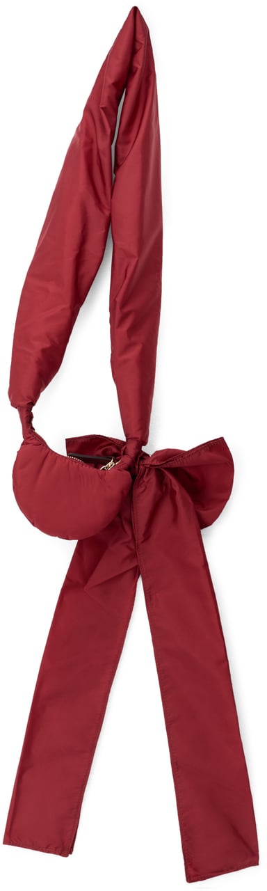Valentino Elegant small shoulder bag in marsupial style in burgundy color. Rood