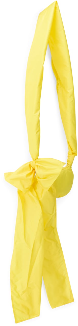 Valentino Elegant small yellow pouch with decorative bow. Geel