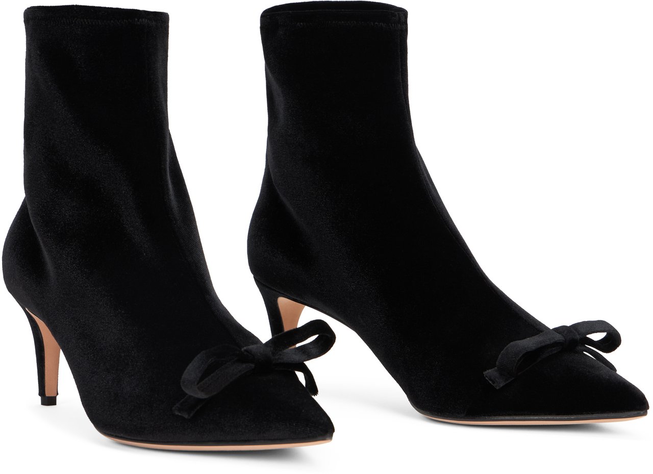 Valentino Elegant black ankle boots with stiletto heel. Zwart