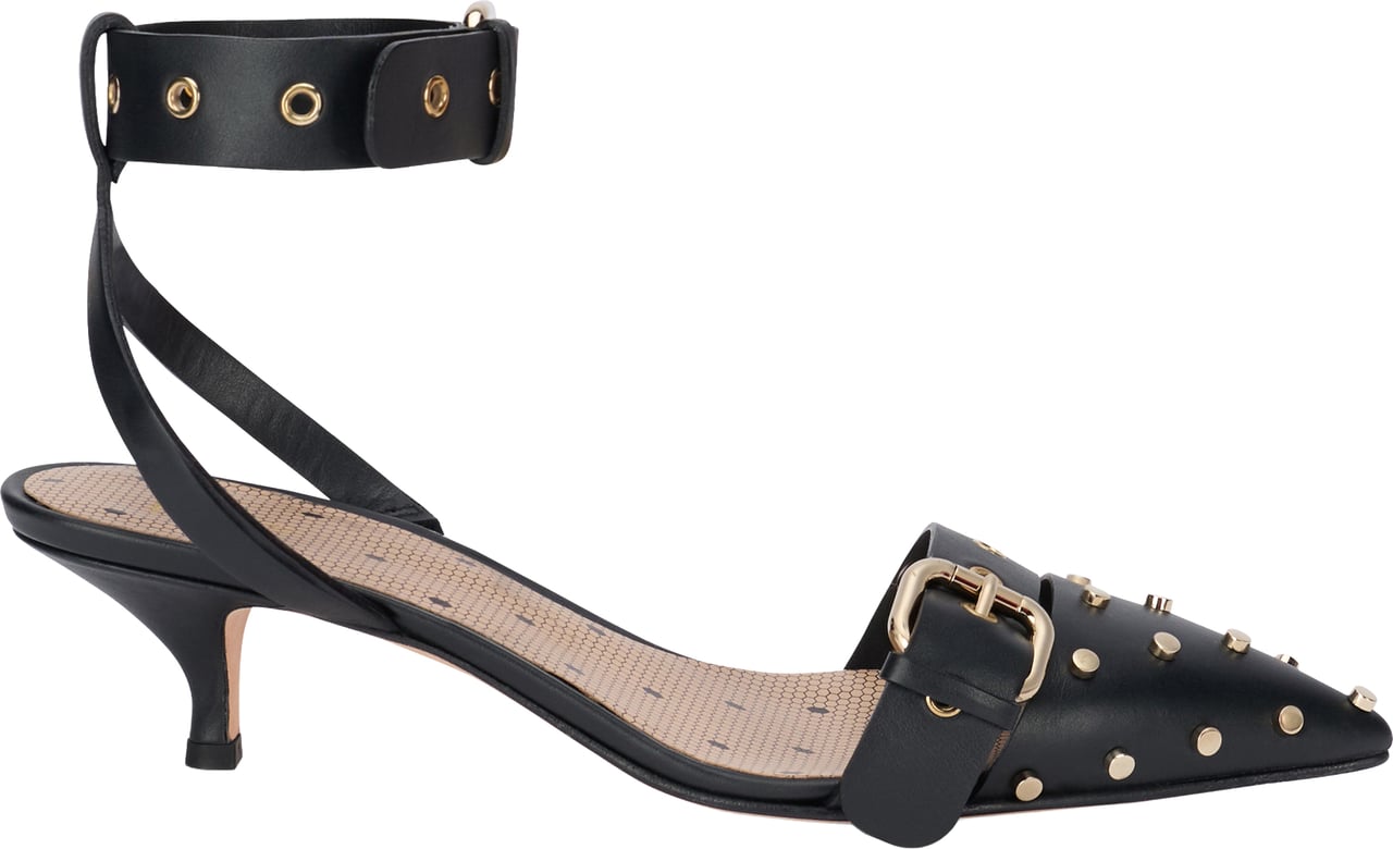 Valentino Elegant black shoe with kitten heel, versatile and chic Zwart