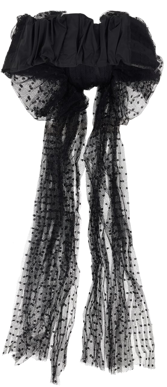 Valentino Elegant black hairband with mesh details. Zwart