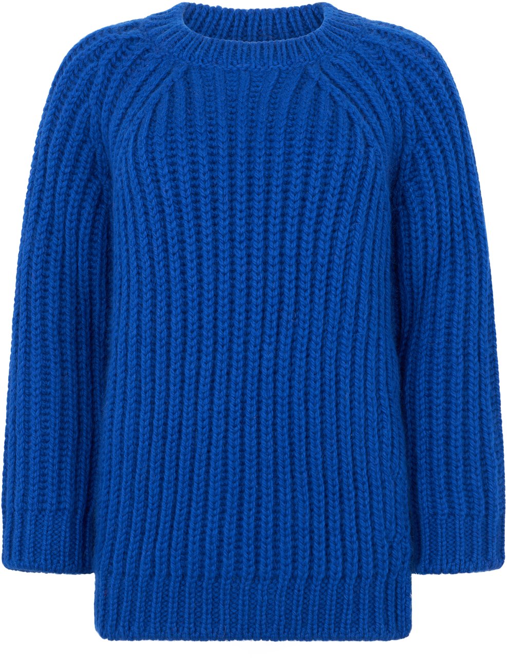 Valentino Blue sweater with round neck, minimal and versatile. Blauw