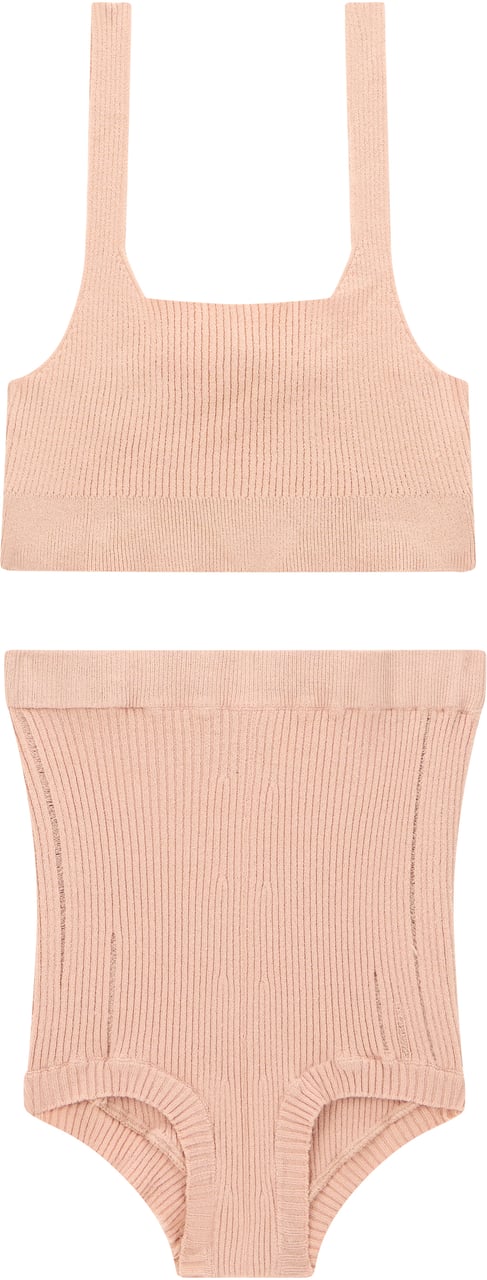 Valentino Set consisting of a top and high-waisted briefs in shades of pale pink. Neutraal