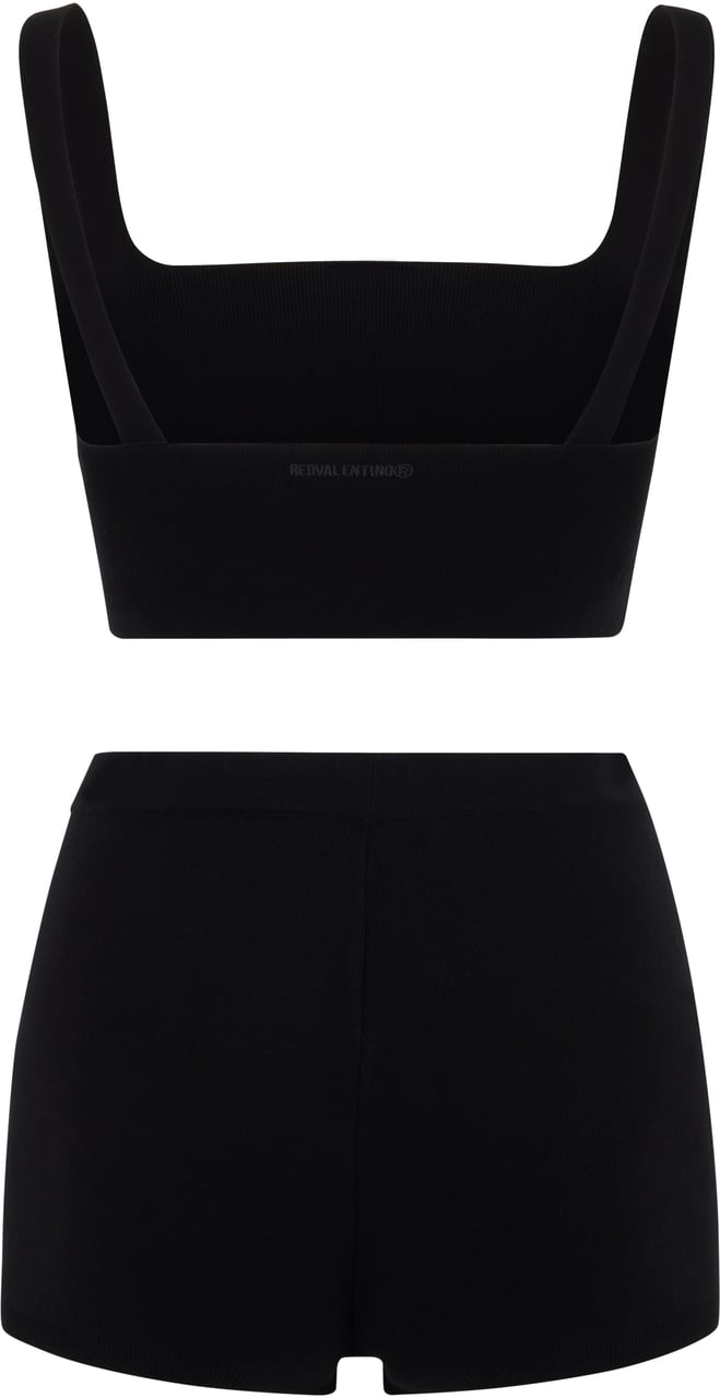 Valentino Versatile summer set made up of a top and black shorts. Zwart
