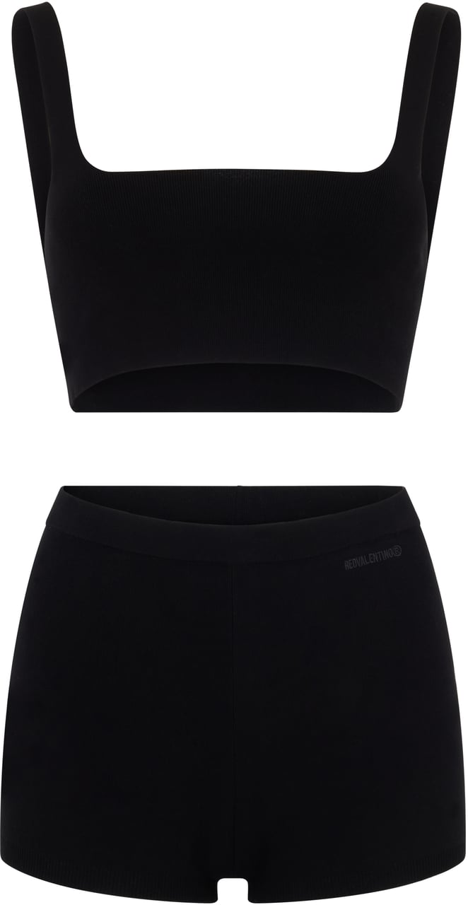 Valentino Versatile summer set made up of a top and black shorts. Zwart