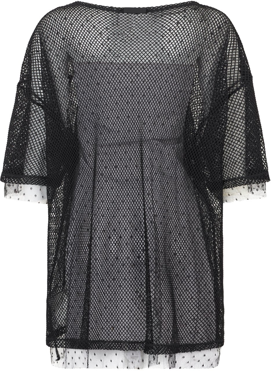 Valentino Black see-through short-sleeve T-shirt Zwart