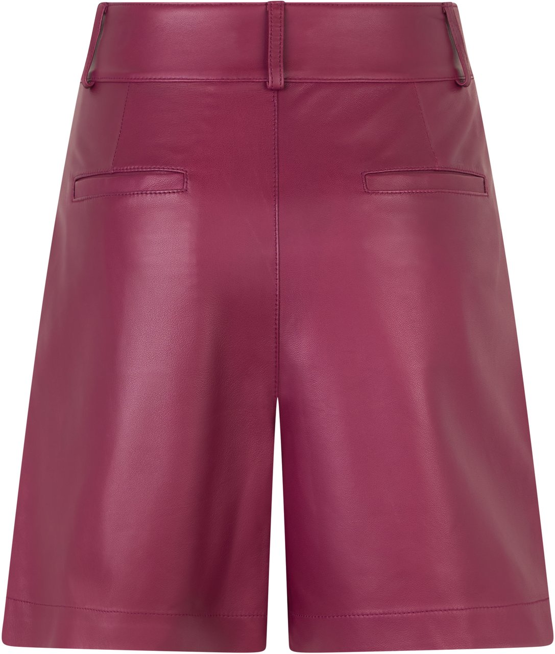 Valentino Bordeaux-colored leather shorts, elegant and versatile. Zwart