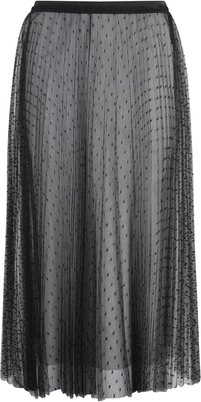 Valentino Black sheer midi dress, elegant and chic. Zwart