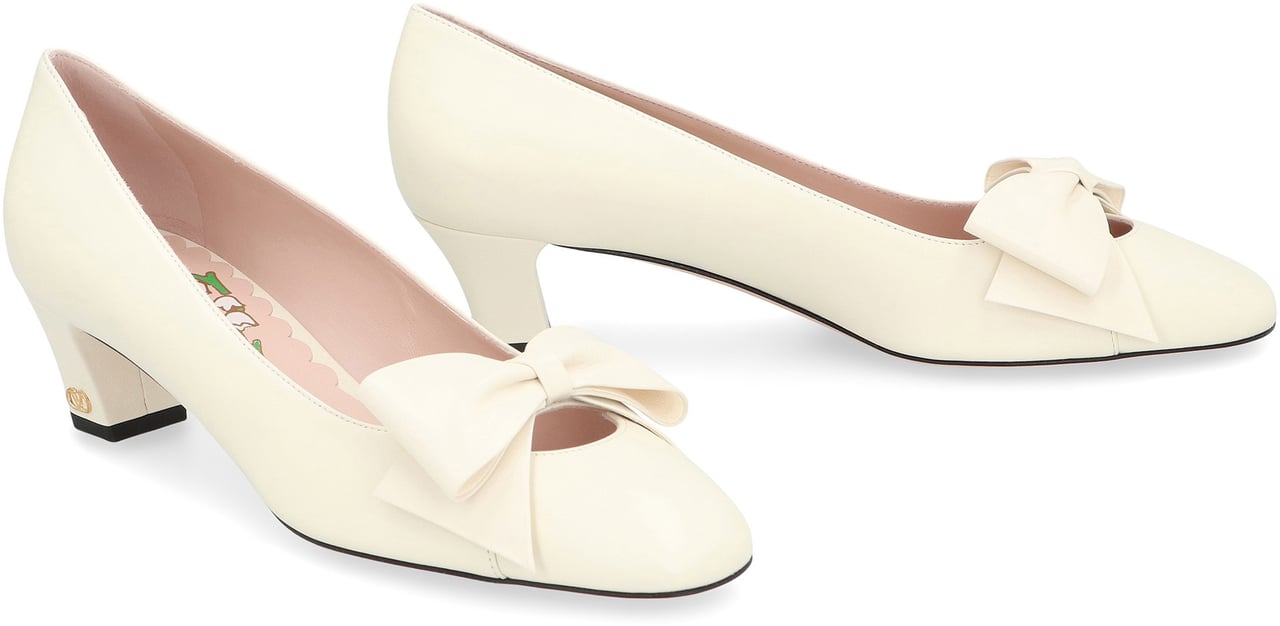 Valentino Bowow leather pumps Neutraal