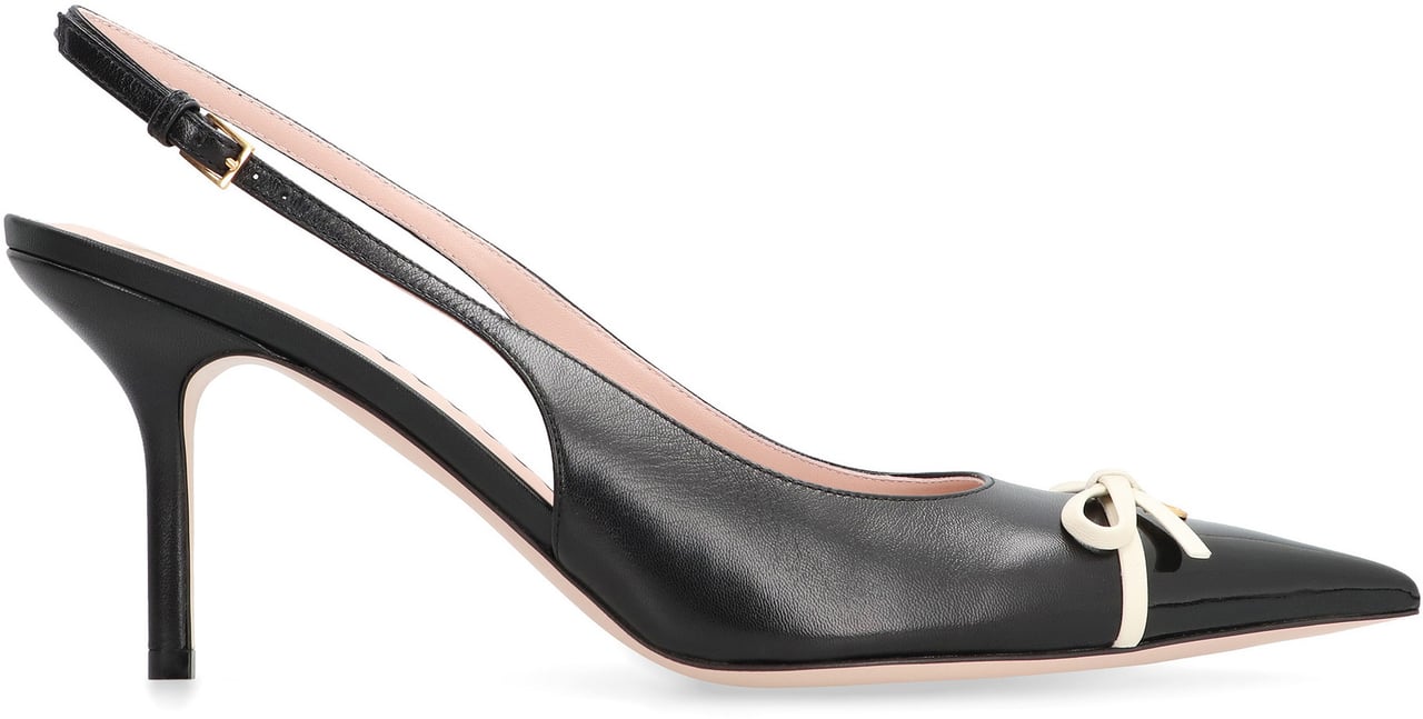 Valentino Leather slingback pumps Zwart