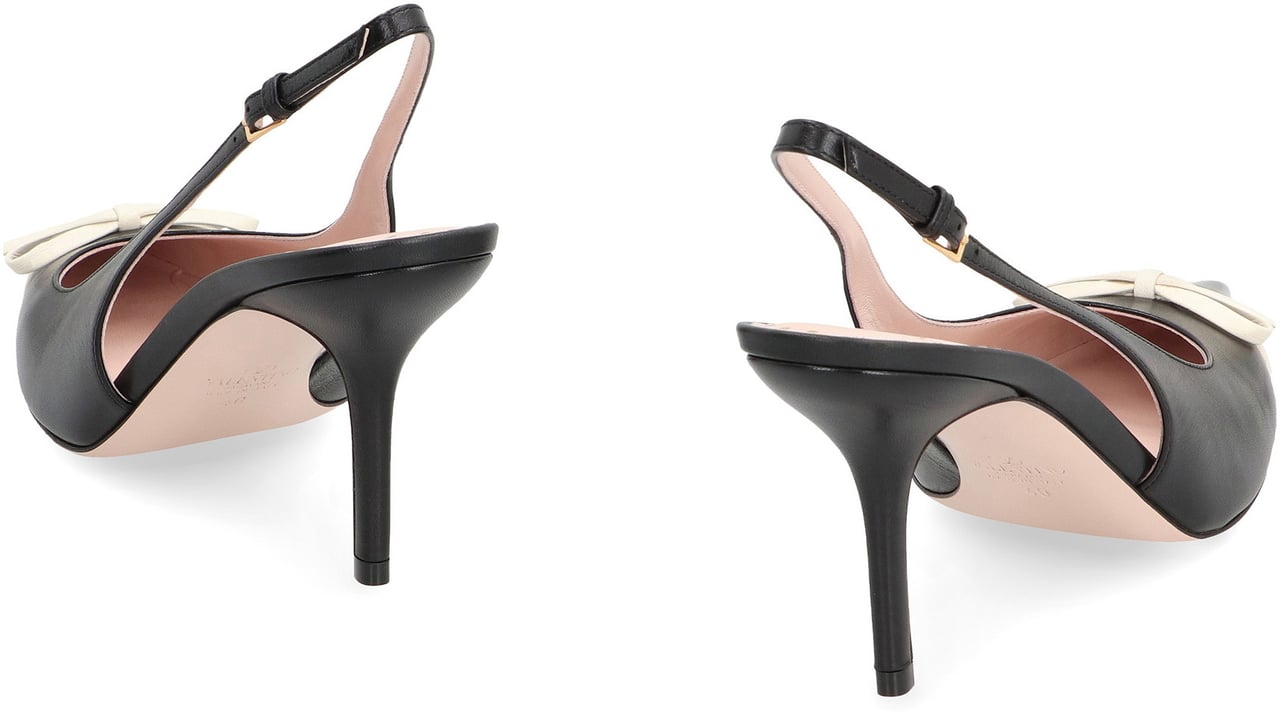 Valentino Leather slingback pumps Zwart