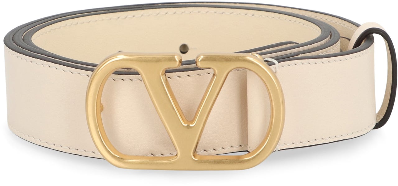 Valentino Vlogo Signature leather belt Wit