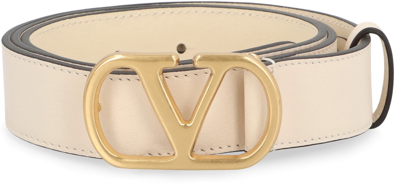 Valentino Vlogo Signature leather belt Wit