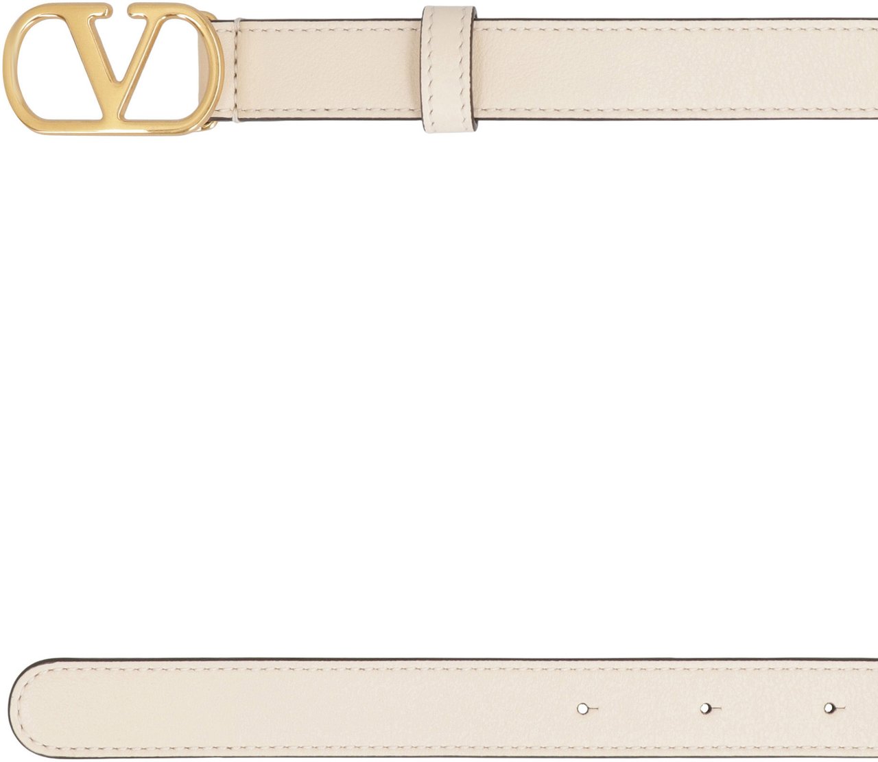 Valentino Vlogo Signature Leather belt Wit