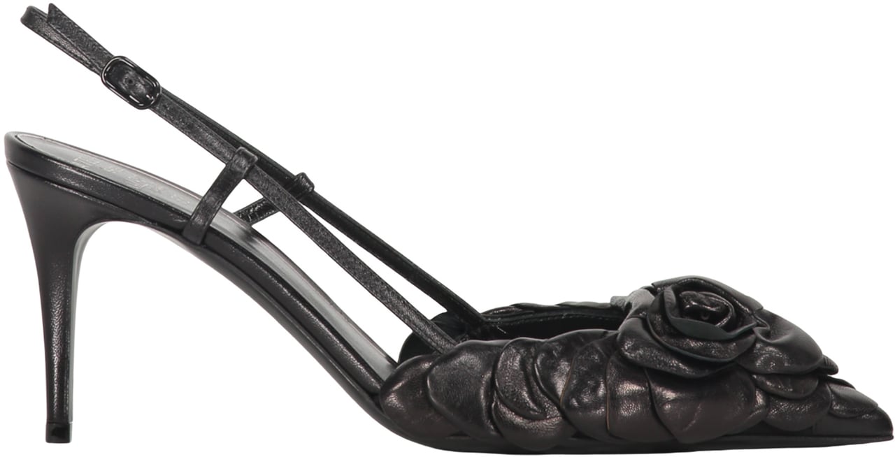 Valentino Leather slingback pumps Zwart