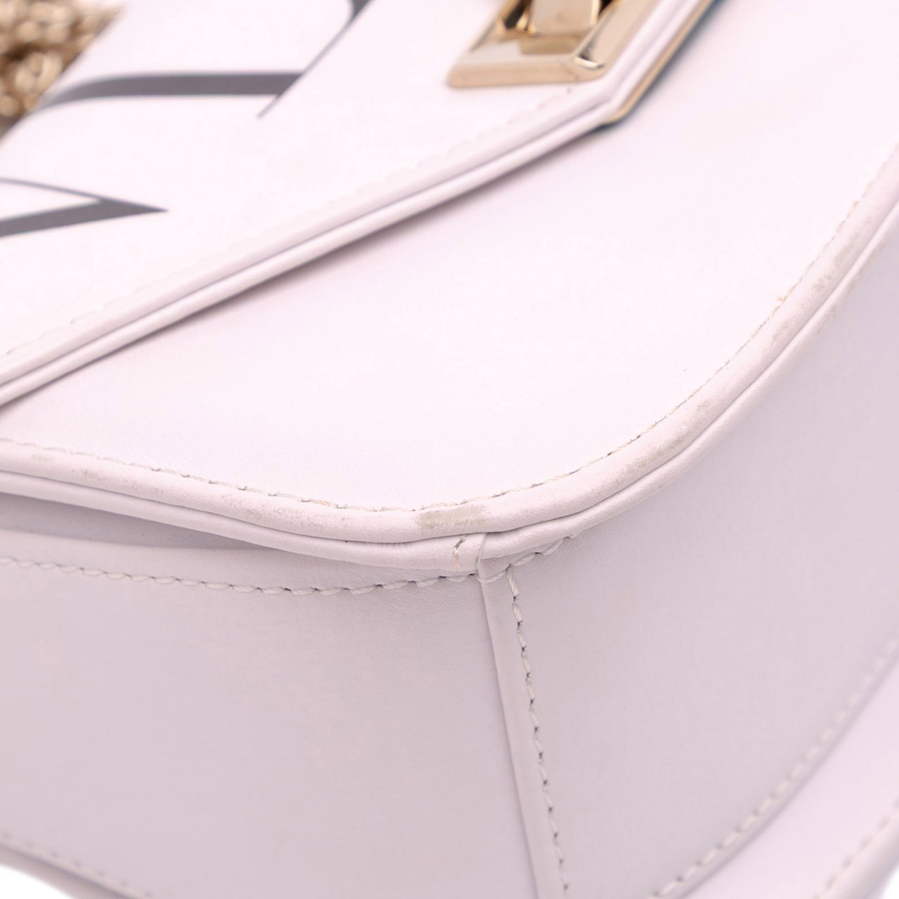 Valentino Small Leather VLTN Chain Crossbody Wit