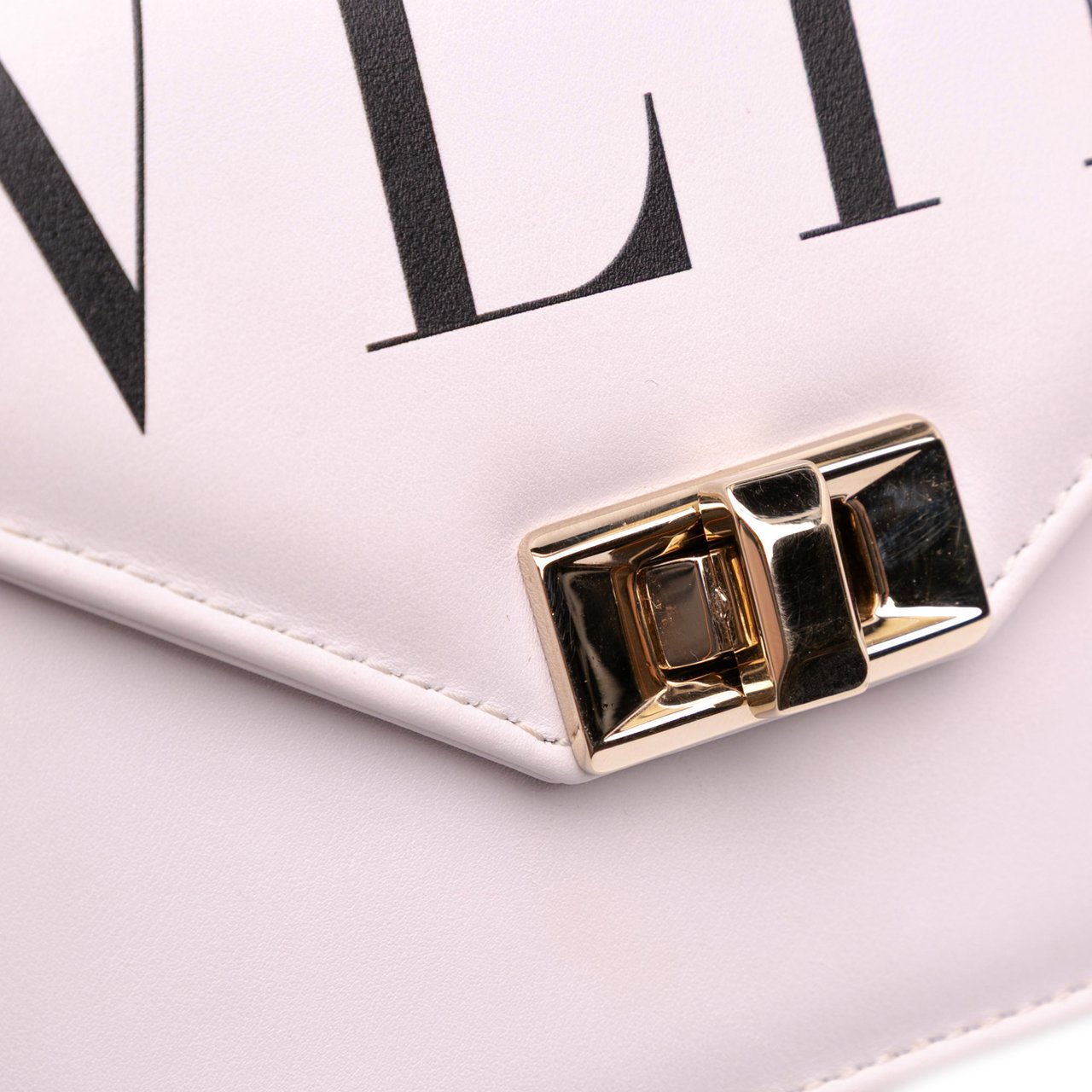 Valentino Small Leather VLTN Chain Crossbody Wit