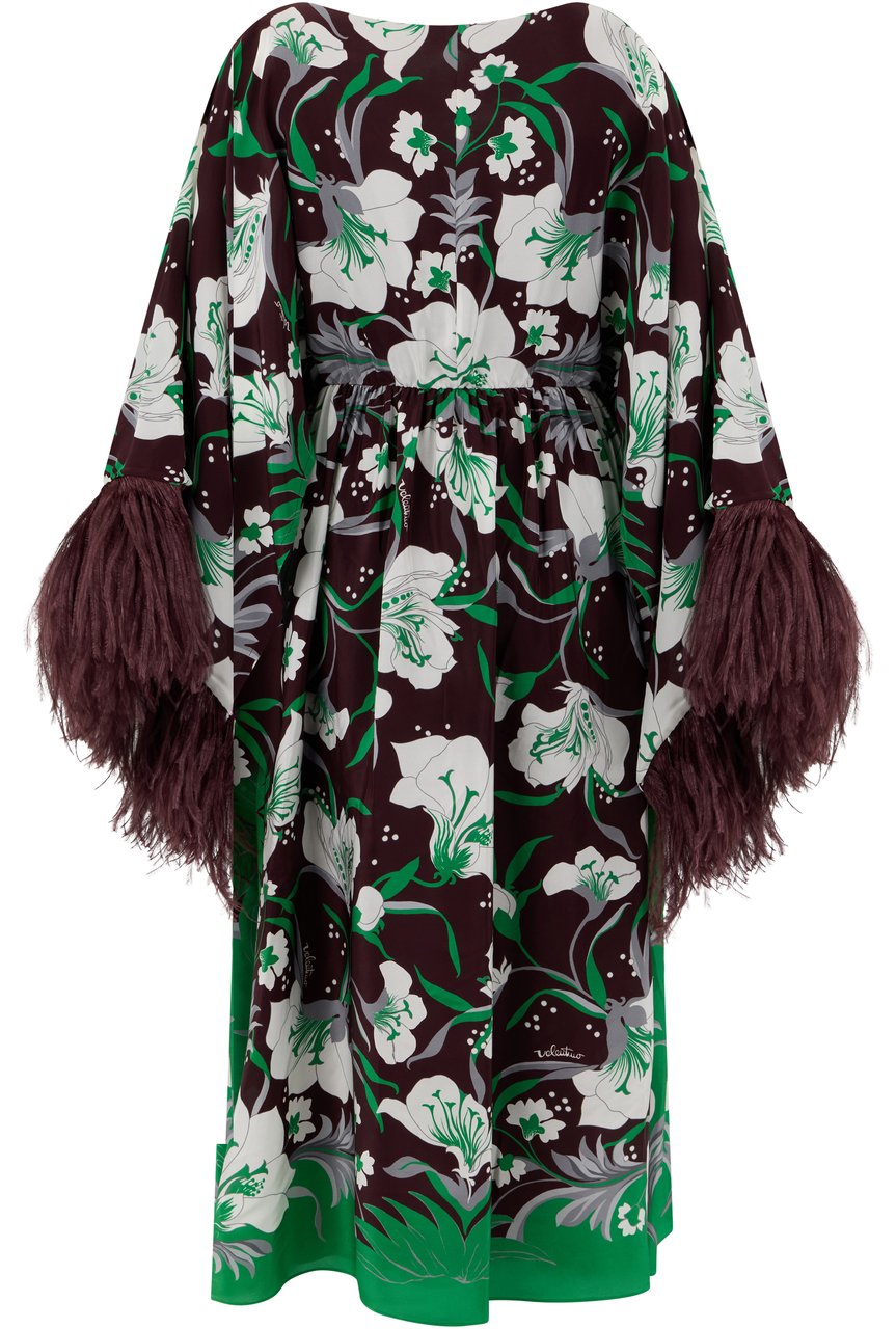 Valentino Floral dress with bell sleeves Paars