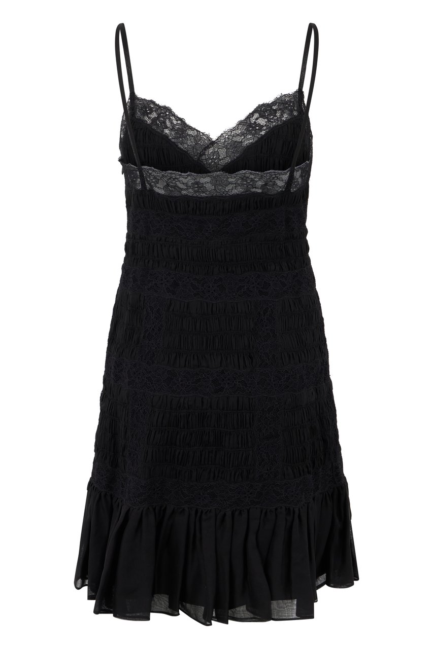 Valentino Dress short black with lace Zwart