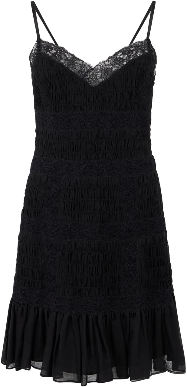 Valentino Dress short black with lace Zwart