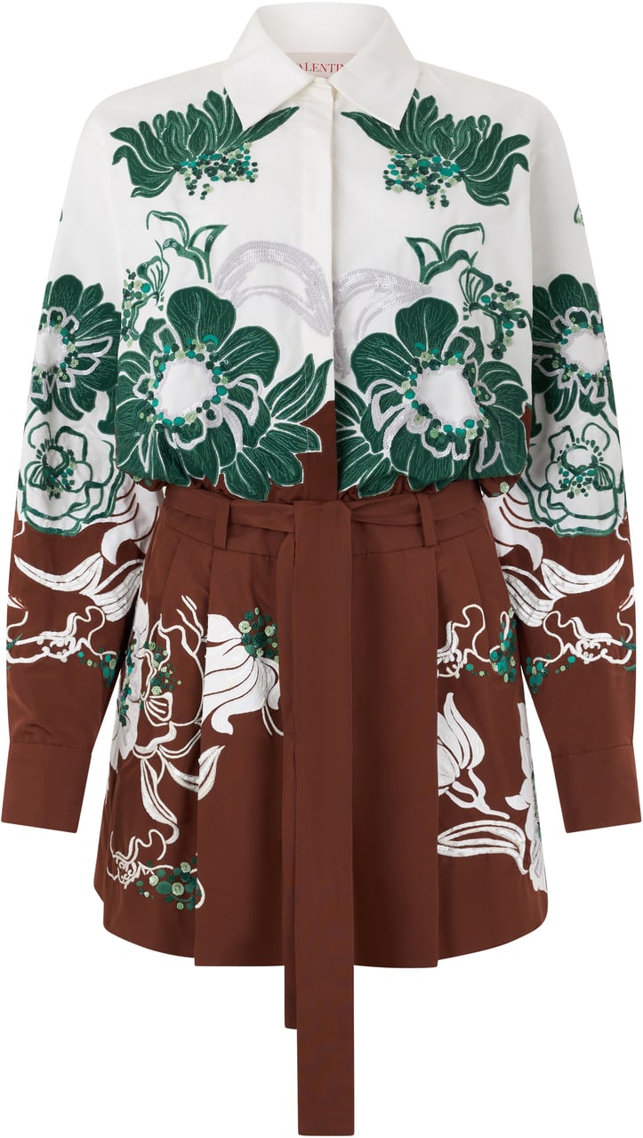 Valentino Embroidered short jumpsuit Bruin
