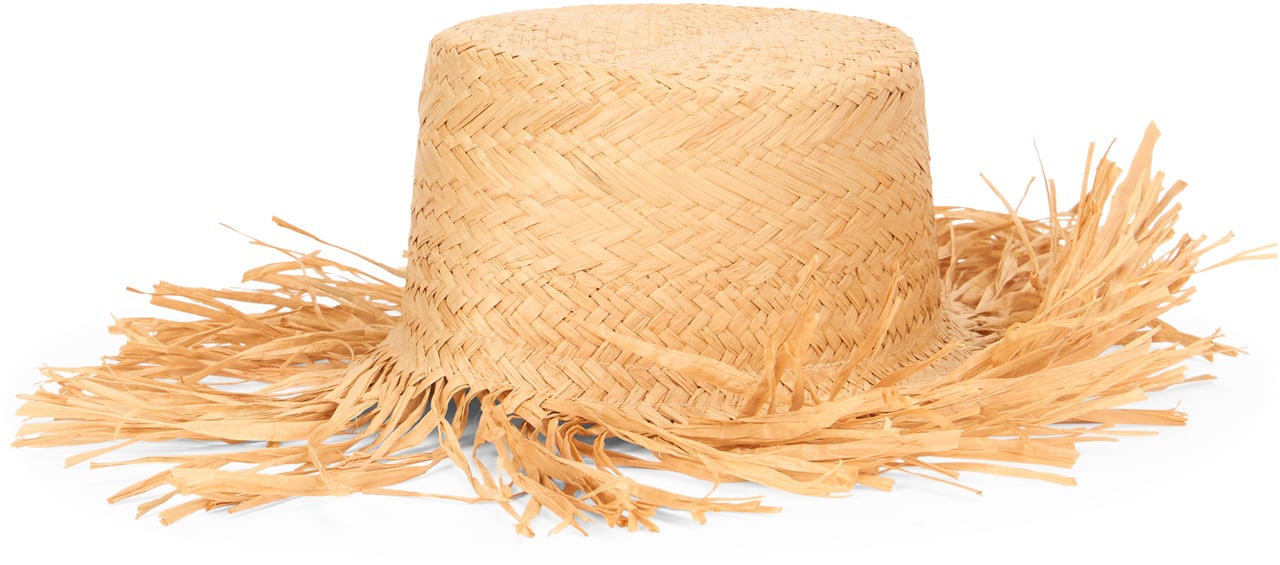 Valentino Summer cylindrical straw hat and versatile. Beige