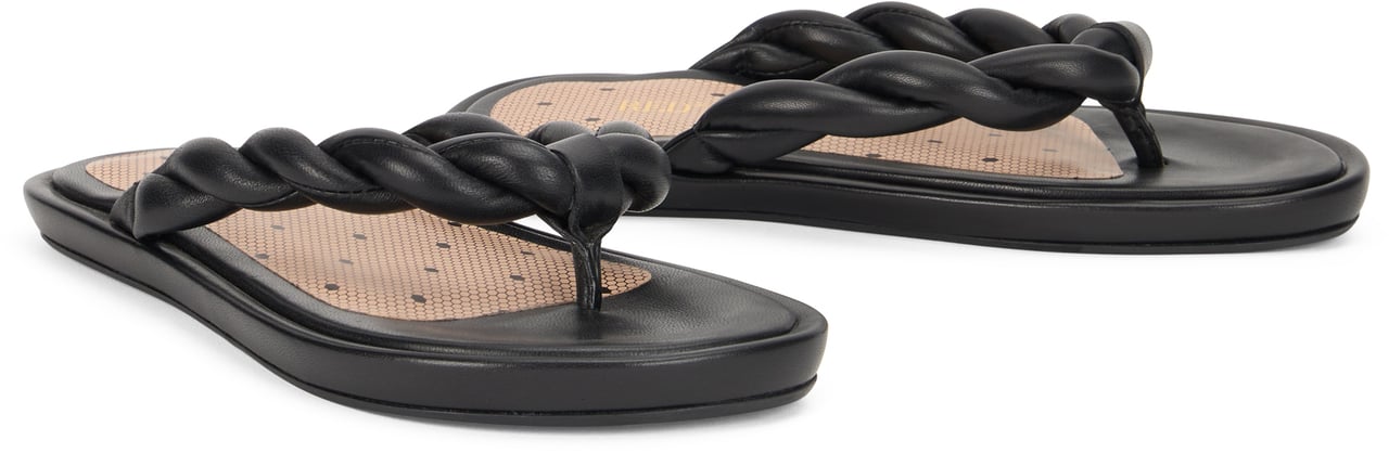 Valentino Leather flip-flops Zwart