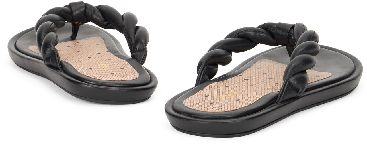 Valentino Leather flip-flops Zwart