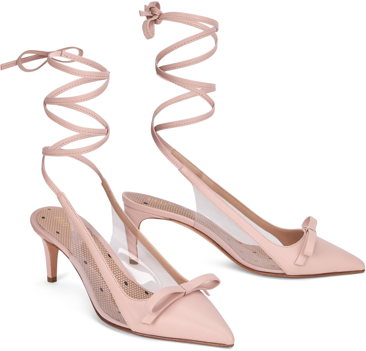 Valentino Elegant décolleté with ankle strap, minimal and chic. Neutraal