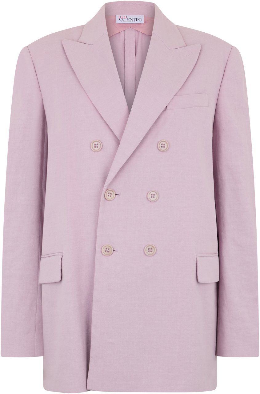 Valentino Elegant double-breasted pink blazer. Roze