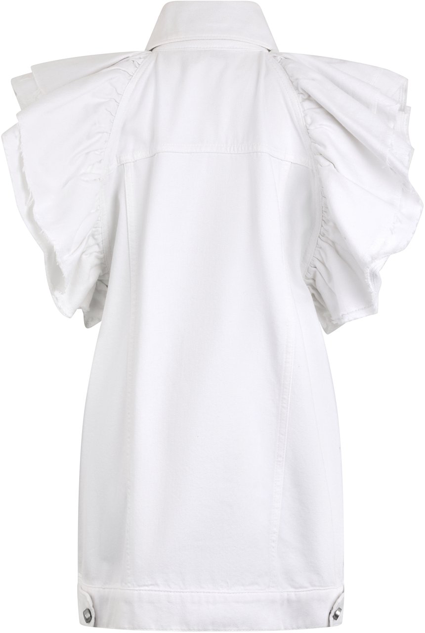 Valentino Elegant white dress with puff sleeves. Wit