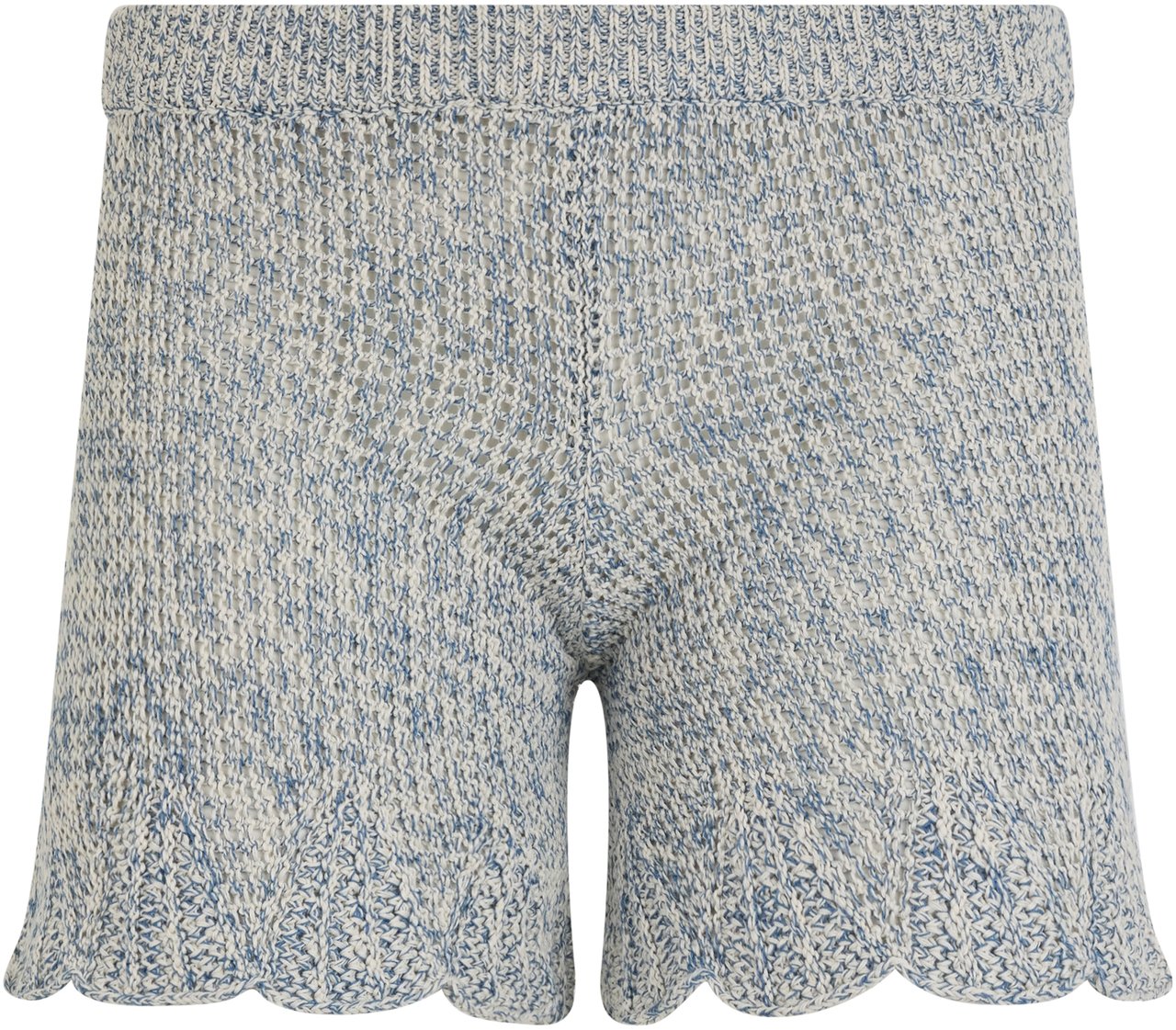 Valentino Soft shorts with a wavy hem. Blauw