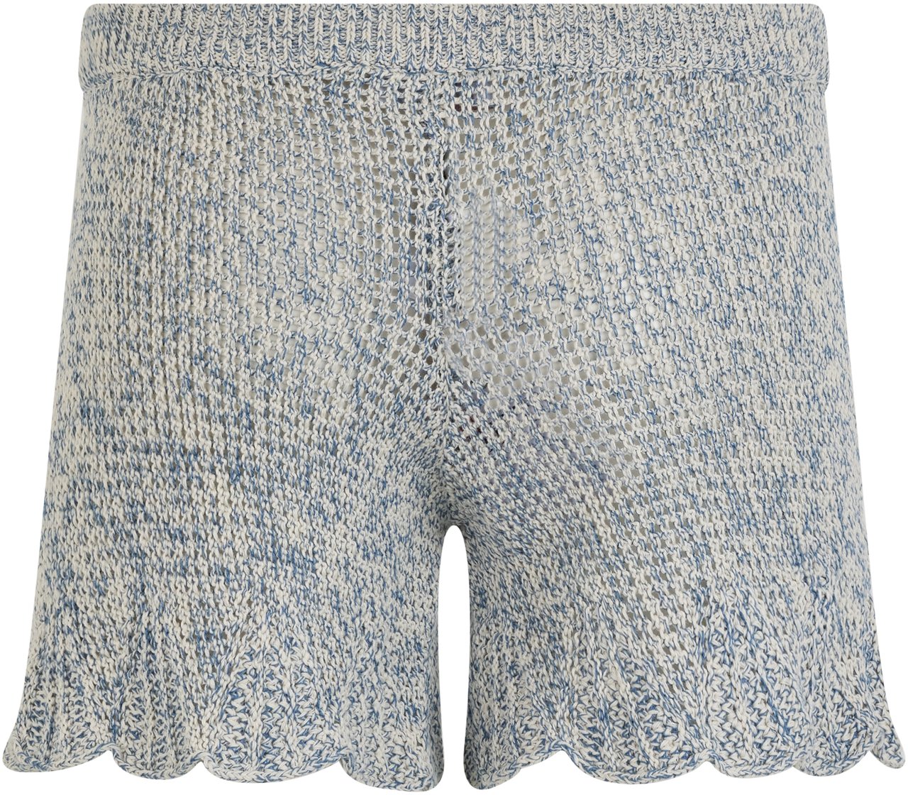 Valentino Soft shorts with a wavy hem. Blauw