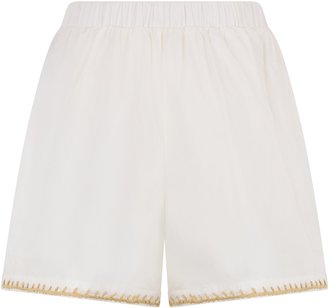 Valentino White cream shorts lightweight with elegant opening summer. Neutraal