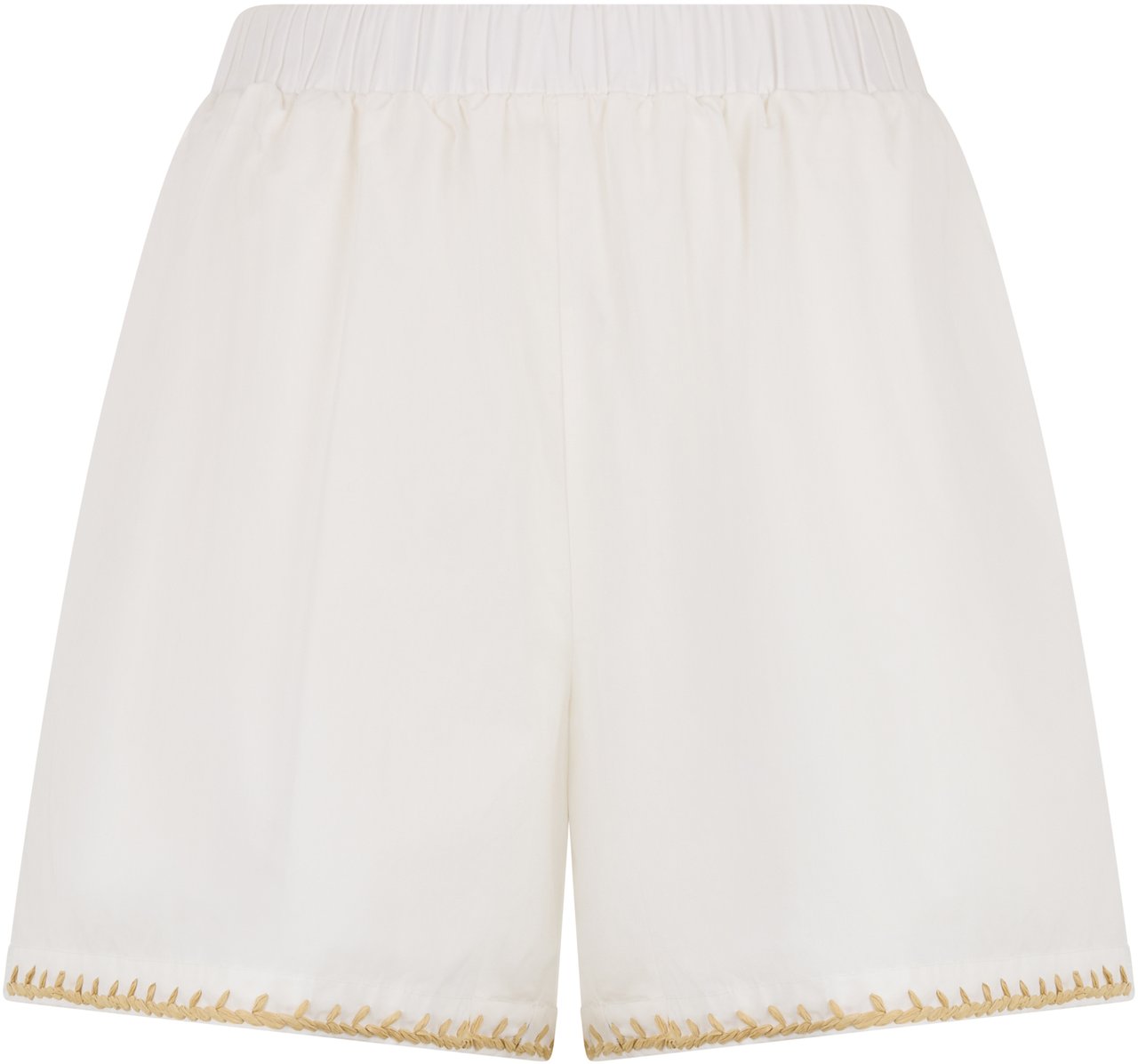 Valentino White cream shorts lightweight with elegant opening summer. Neutraal