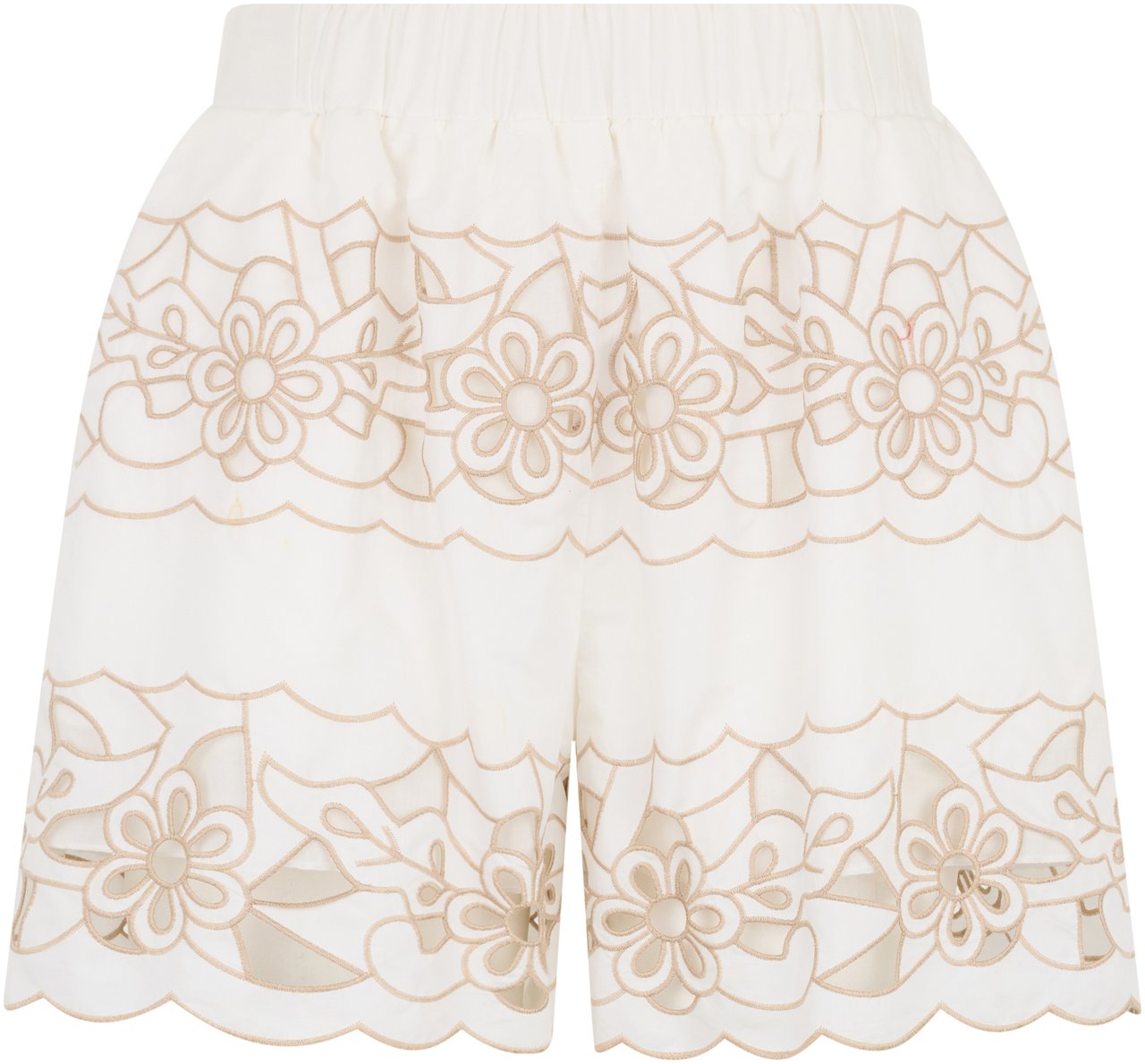 Valentino White light skirt with elegant embroidered pattern. Neutraal