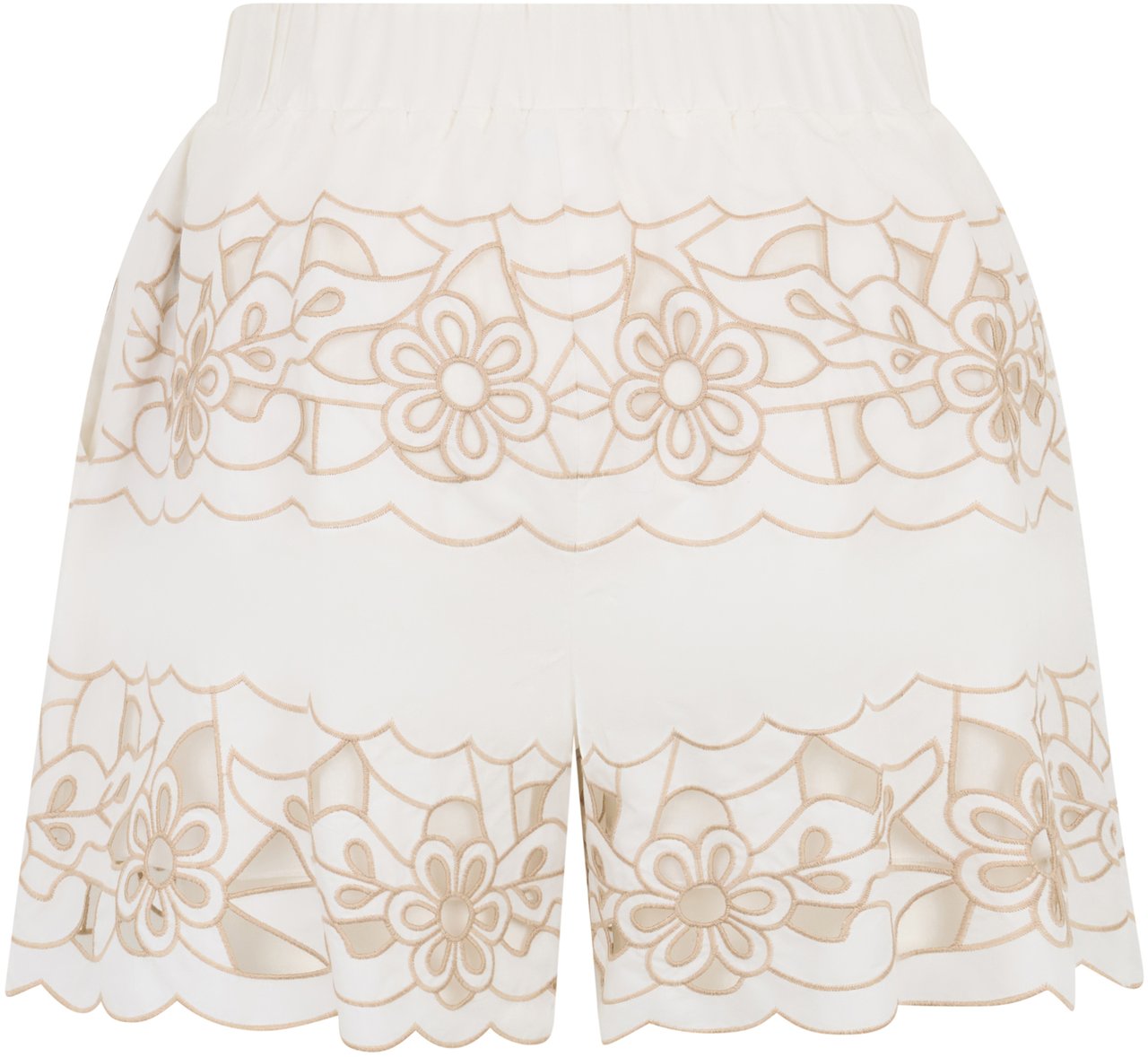 Valentino White light skirt with elegant embroidered pattern. Neutraal