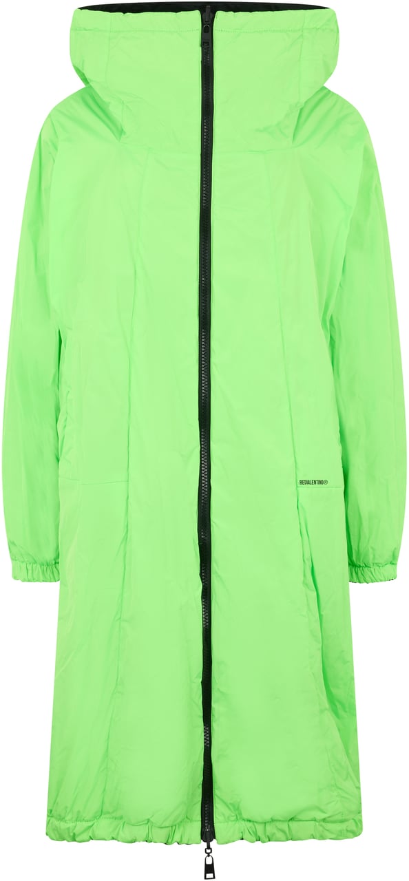 Valentino Long lime green jacket with a wide elegant collar. Groen