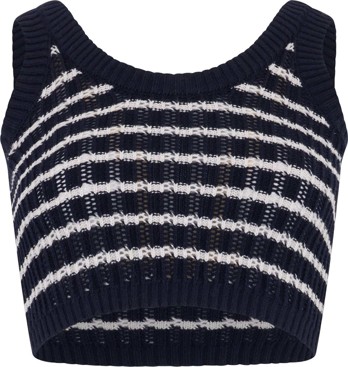 Valentino Short dark blue striped top, casual and versatile. Blauw
