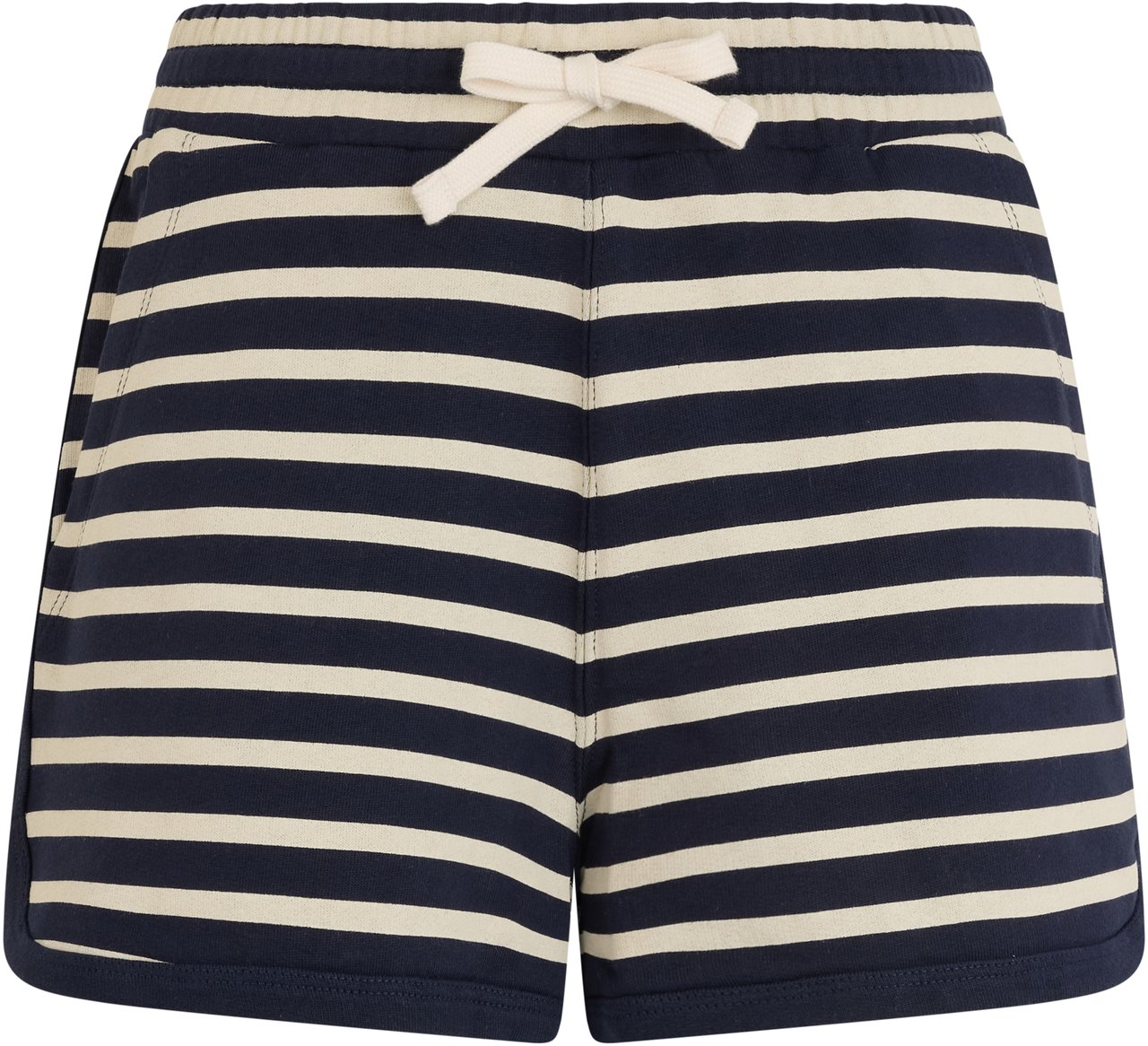 Valentino Striped shorts in off-white and dark blue, minimal and versatile. Blauw